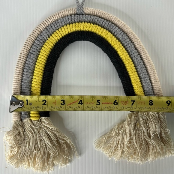 Woven Boho Rainbow Macrame Tapestry Wall Hanging Nursery Room Decor Set Of 2 - Picture 6 of 6